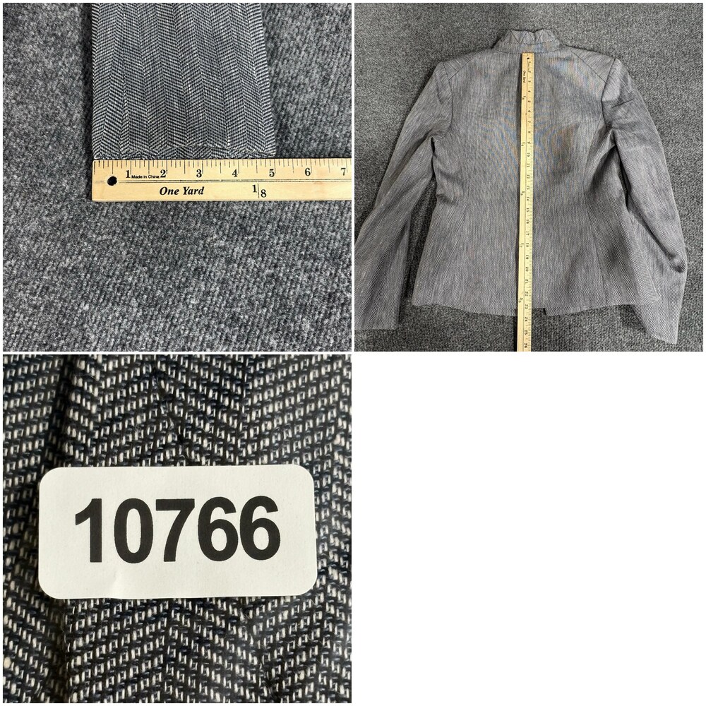 Veronica Beard Blazer Womens 8 Blue Farley Dickey Jacket Herringbone Linen - Picture 16 of 16